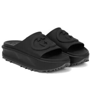GUCCI Miami GG logo platform slides sandals